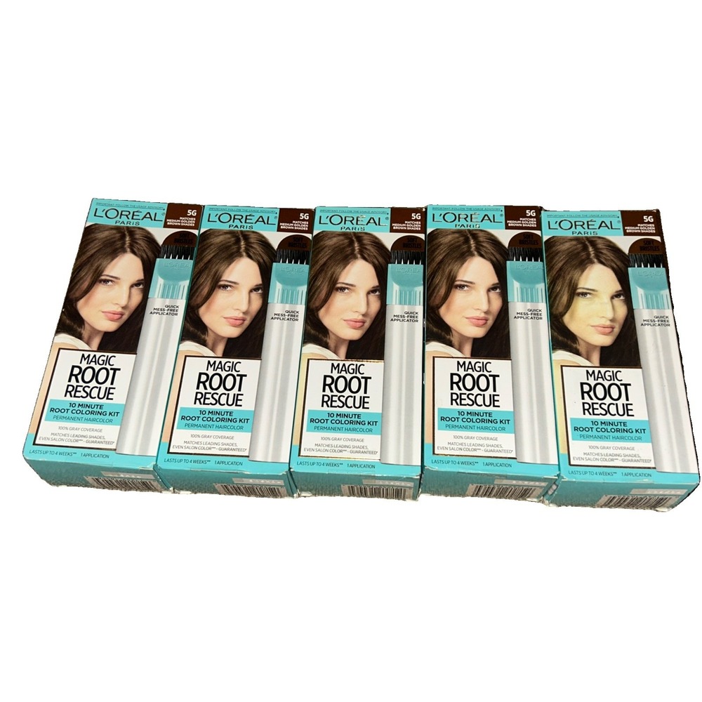 5 L'Oreal Paris Magic Root Hair Rescue Color Kit, 5G Medium Golden Brown
